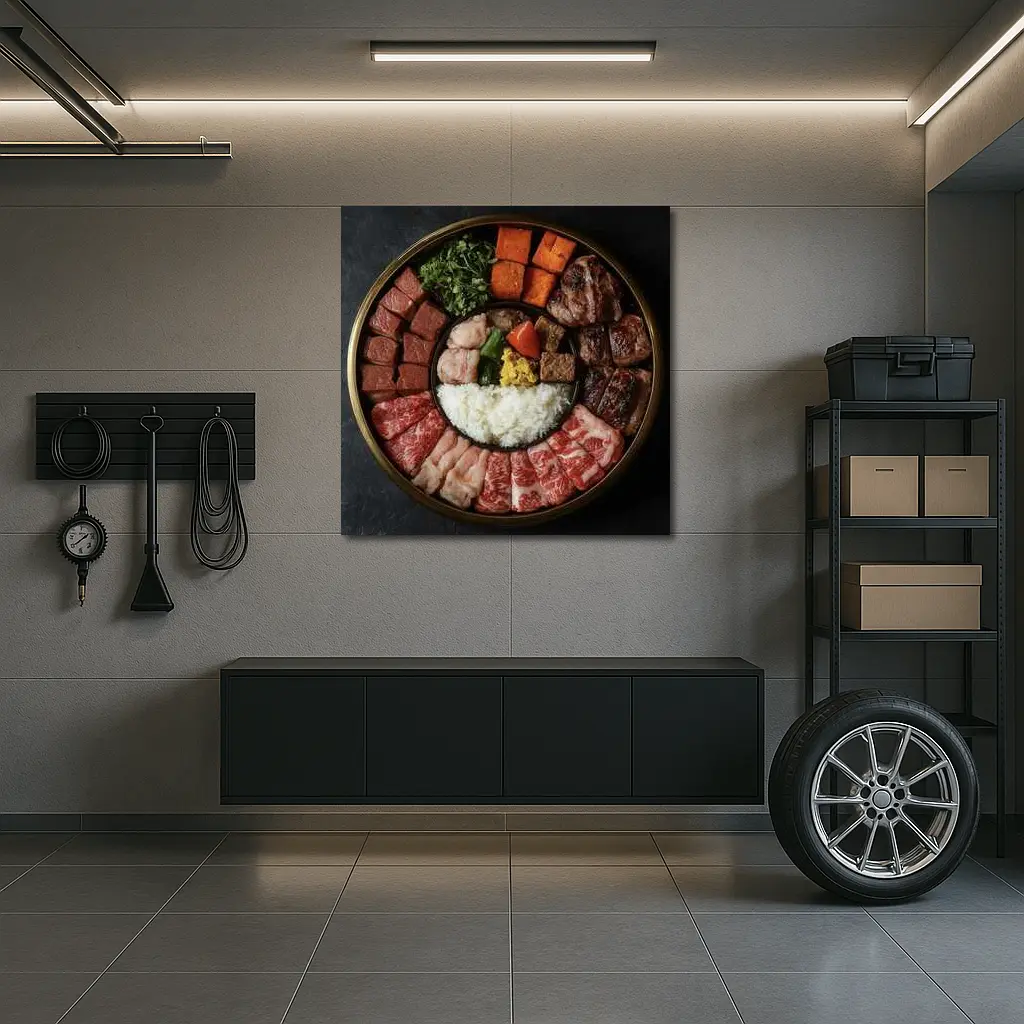 Korean BBQ Meat Platter With Rice – Wall Art