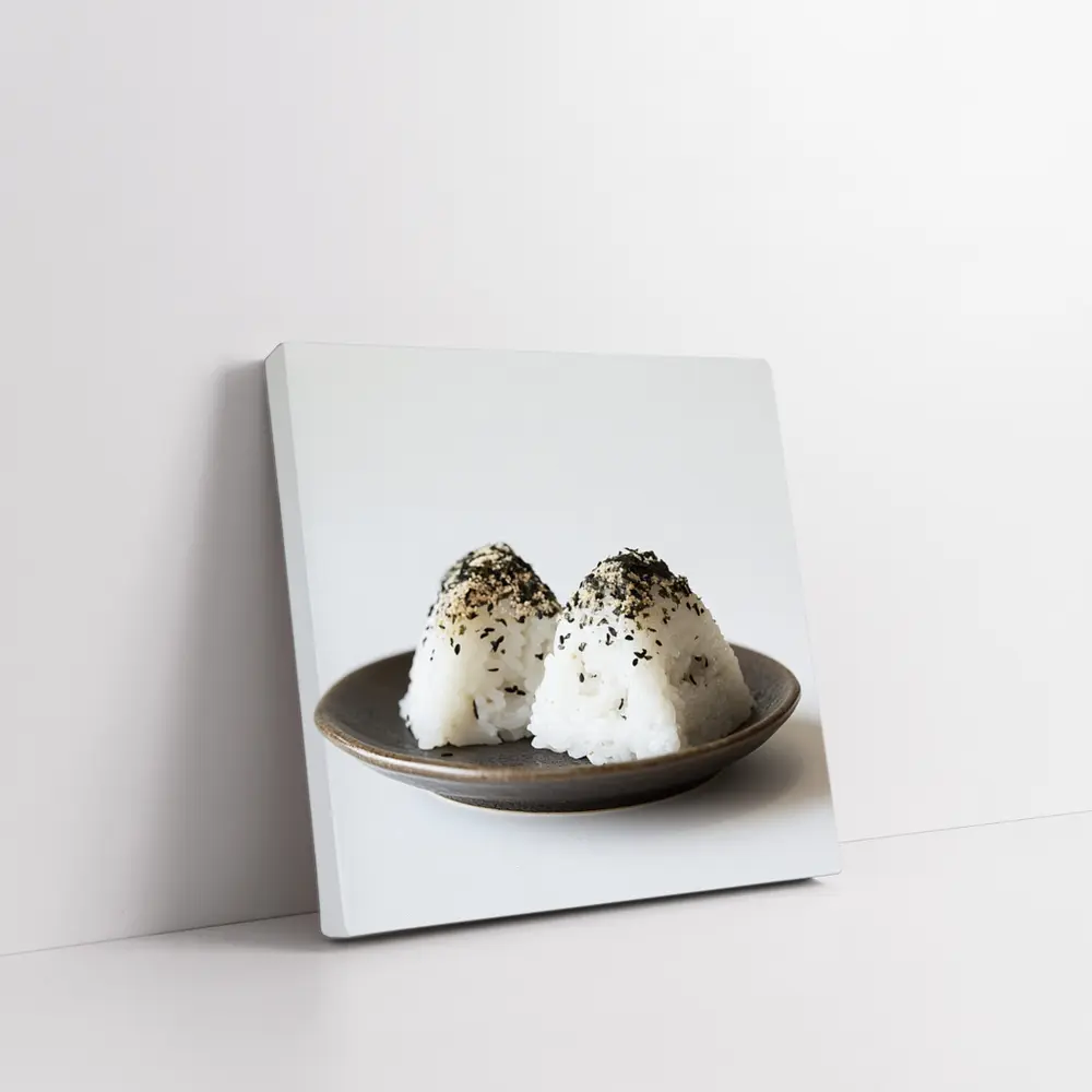 Japanese Onigiri Rice Balls on Plate – Wall Art