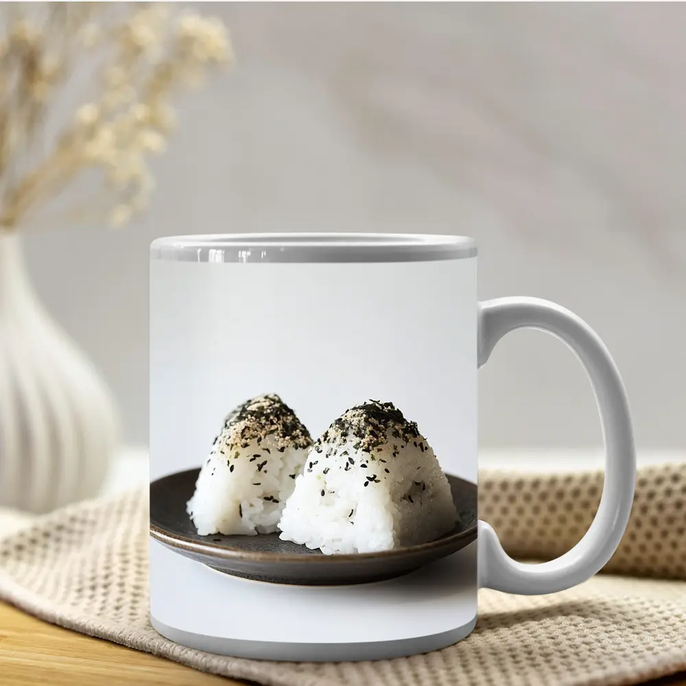 Japanese Onigiri Rice Balls on Plate – Mugs