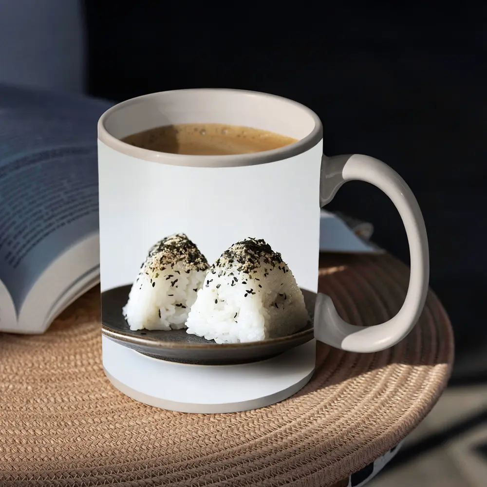 Japanese Onigiri Rice Balls on Plate – Mugs