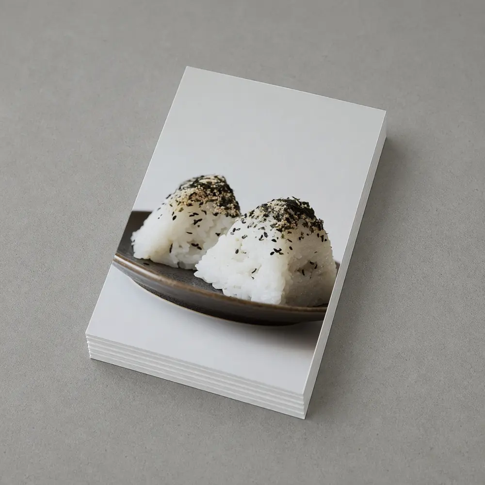Japanese Onigiri Rice Balls on Plate – Postcards