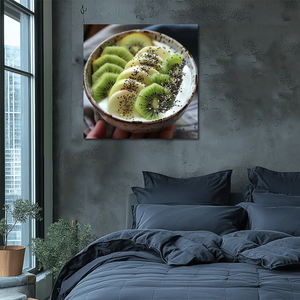 Kiwi Yogurt Bowl With Chia Seeds – Wall Art