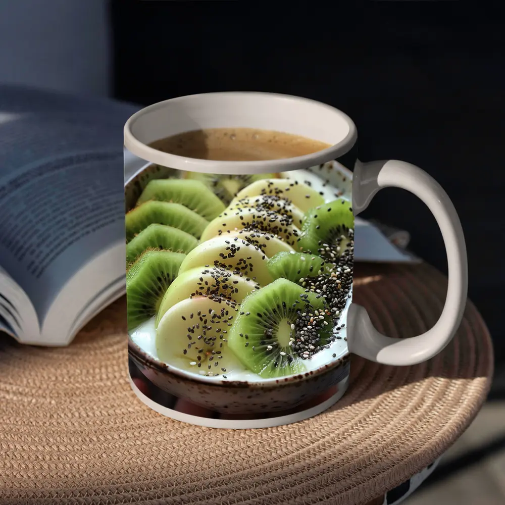 Kiwi Yogurt Bowl With Chia Seeds – Mugs