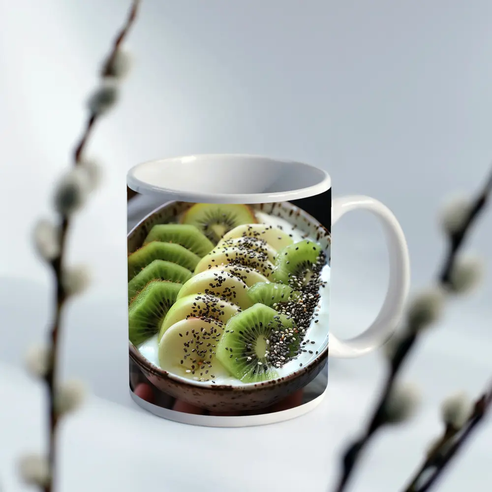 Kiwi Yogurt Bowl With Chia Seeds – Mugs