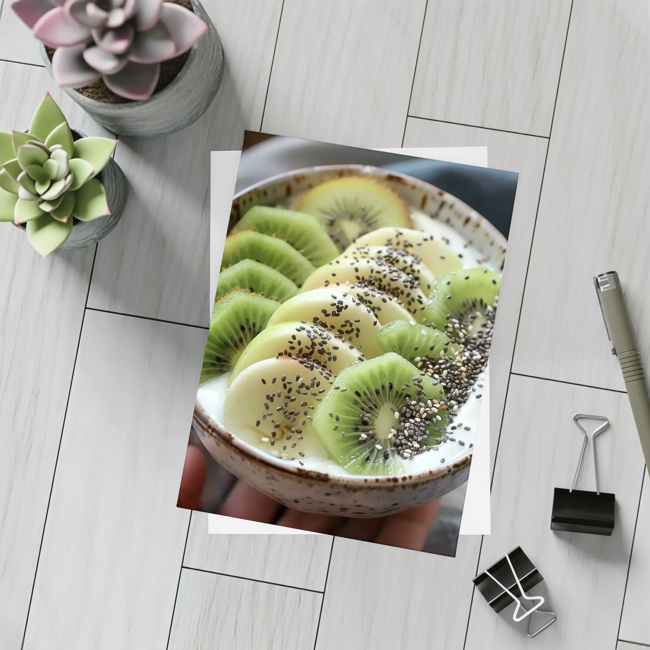 Kiwi Yogurt Bowl With Chia Seeds – Postcards