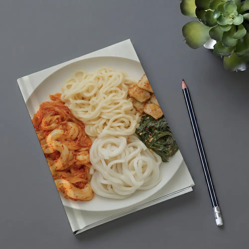 Korean Udon Noodles Kimchi Tofu White Plate – Notebooks