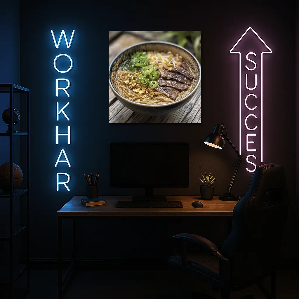 Beef Ramen Bowl With Gold Flakes – Wall Art