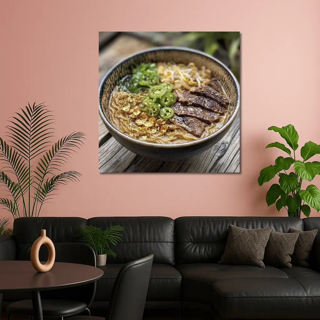 Beef Ramen Bowl With Gold Flakes – Wall Art