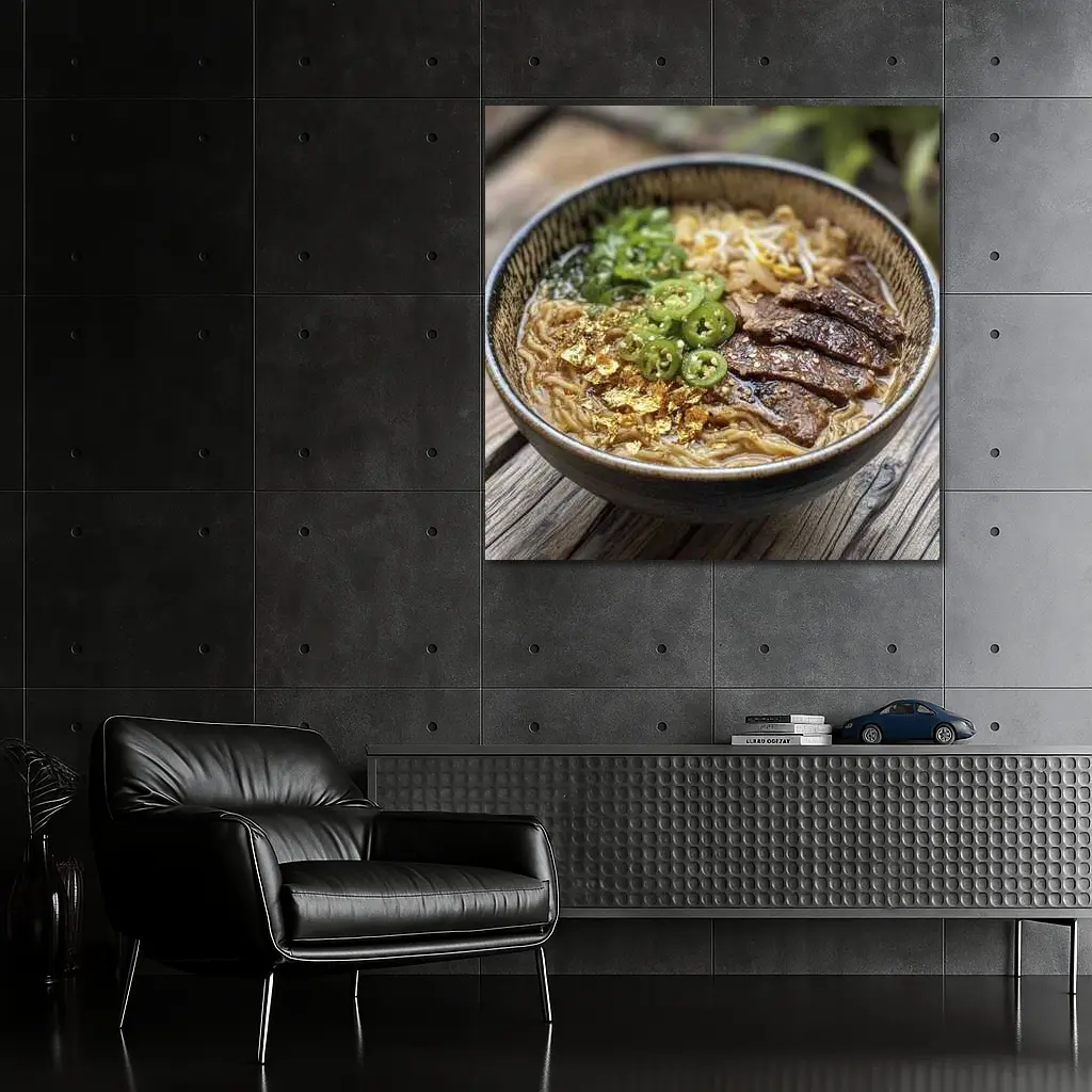 Beef Ramen Bowl With Gold Flakes – Wall Art