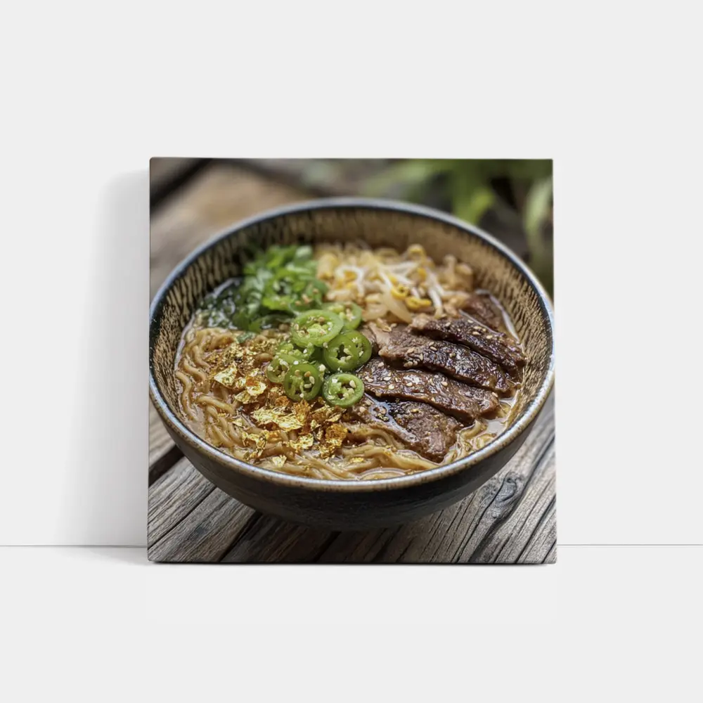 Beef Ramen Bowl With Gold Flakes – Wall Art