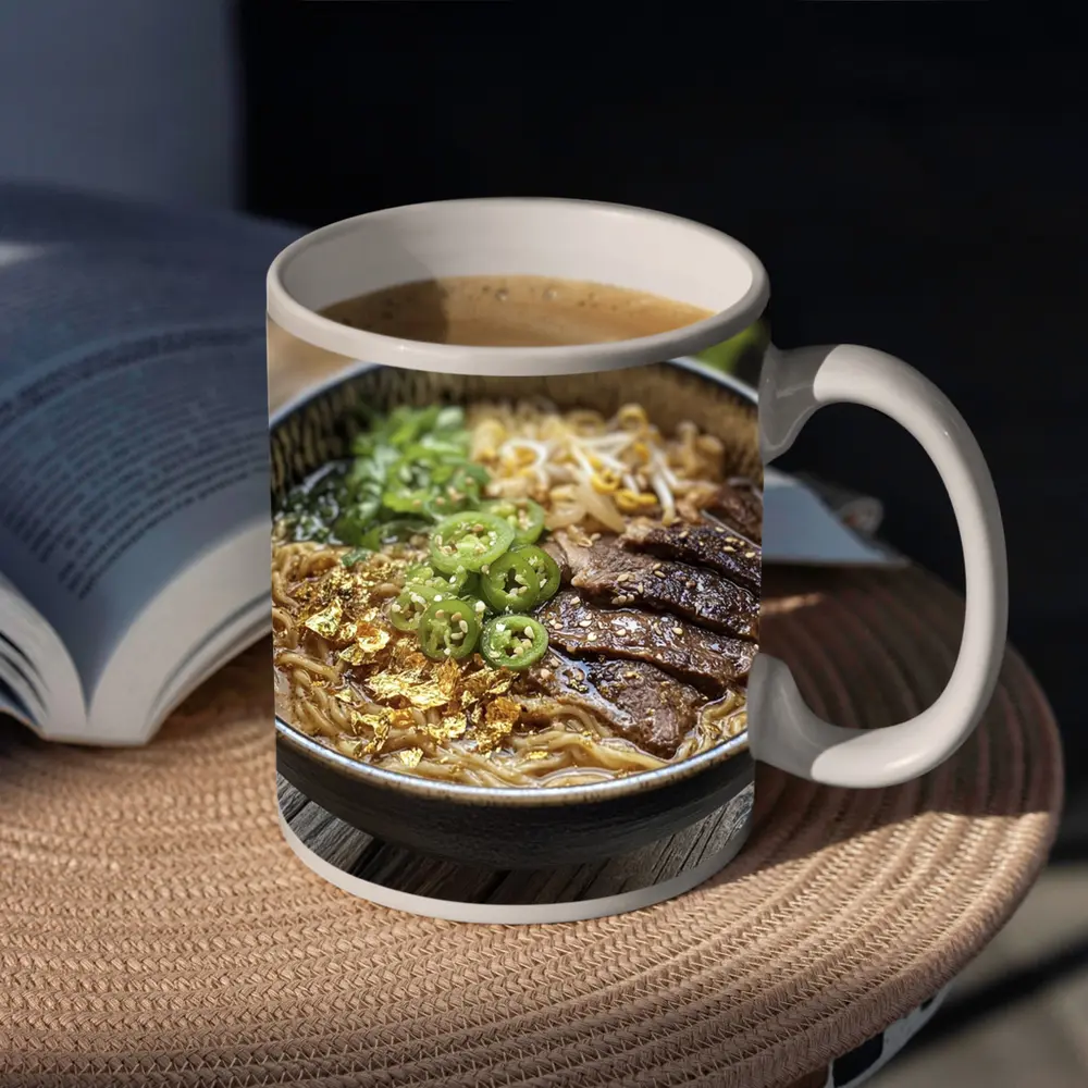Beef Ramen Bowl With Gold Flakes – Mugs