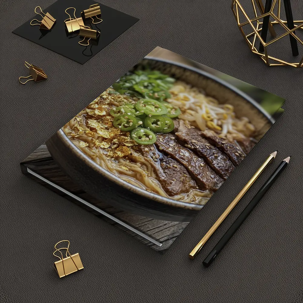 Beef Ramen Bowl With Gold Flakes – Notebooks