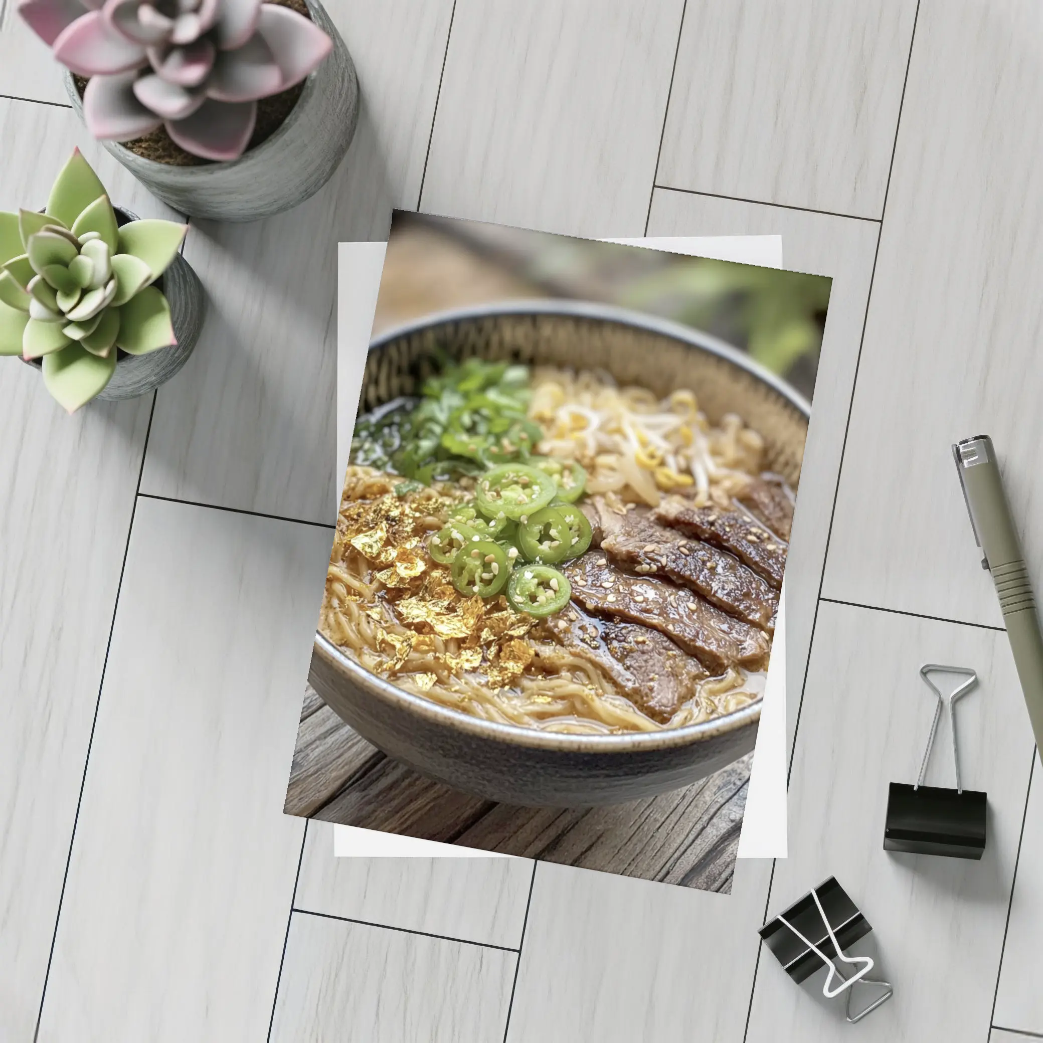 Beef Ramen Bowl With Gold Flakes – Postcards