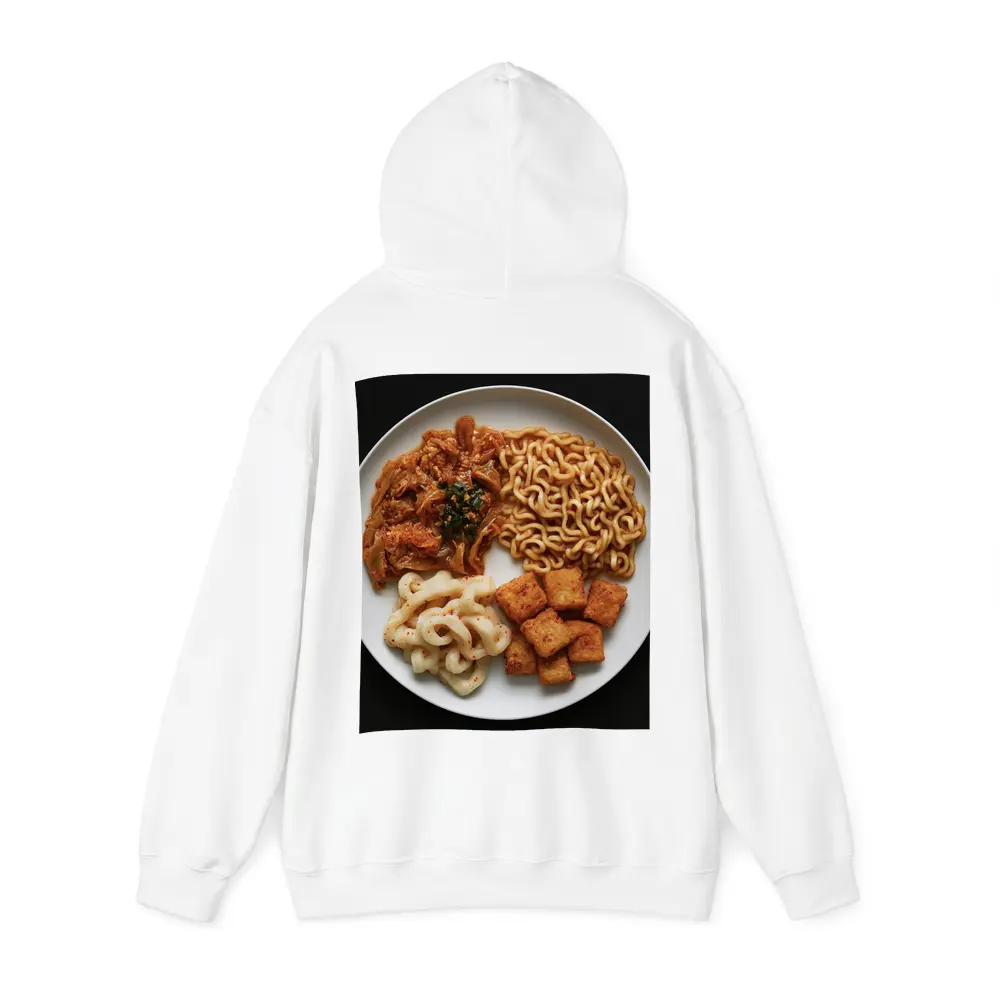 Korean Ramen Noodles Kimchi Tofu Black Background – Hoodies