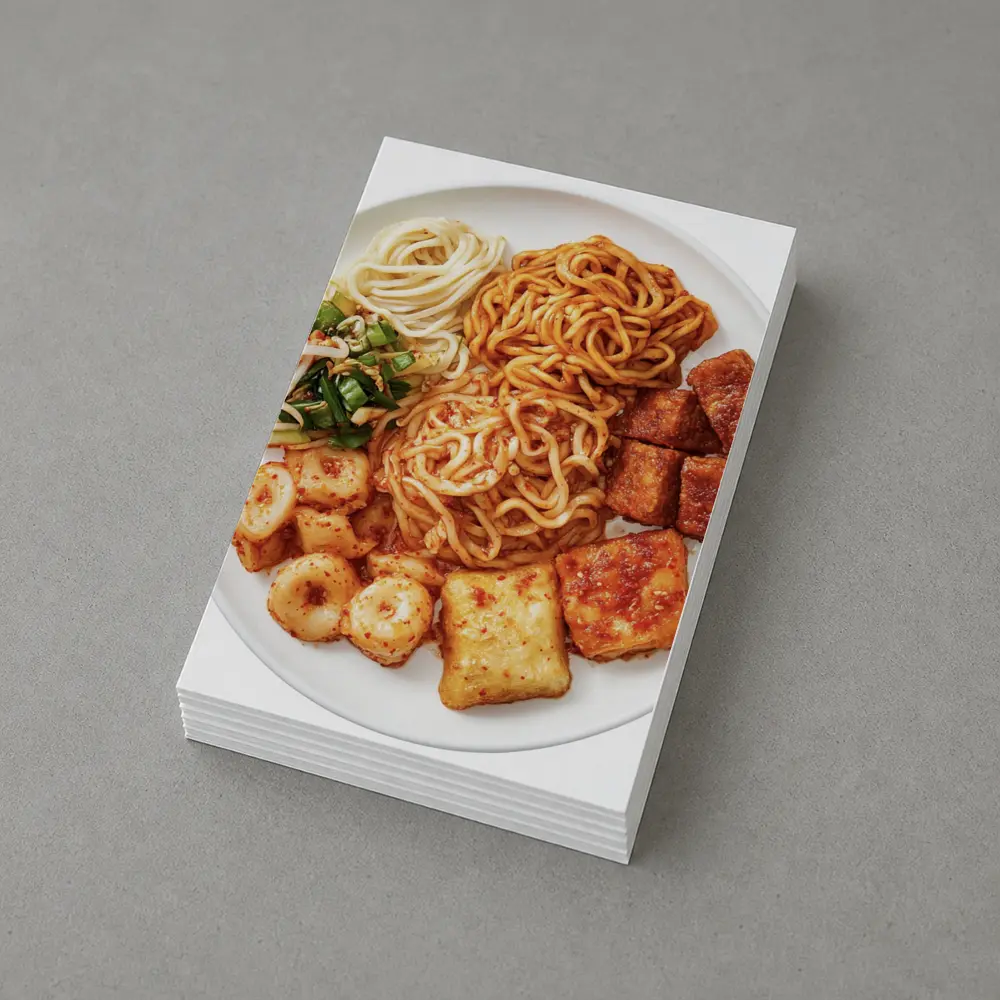 Korean Spicy Noodles Tteokbokki Tofu White Plate – Postcards