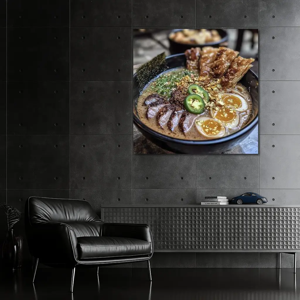 Tonkotsu Ramen Bowl With Gold Leaf Toppings – Wall Art