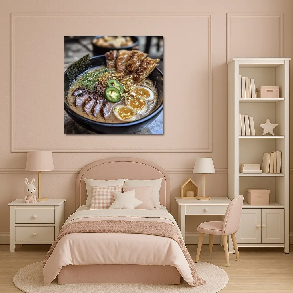 Tonkotsu Ramen Bowl With Gold Leaf Toppings – Wall Art