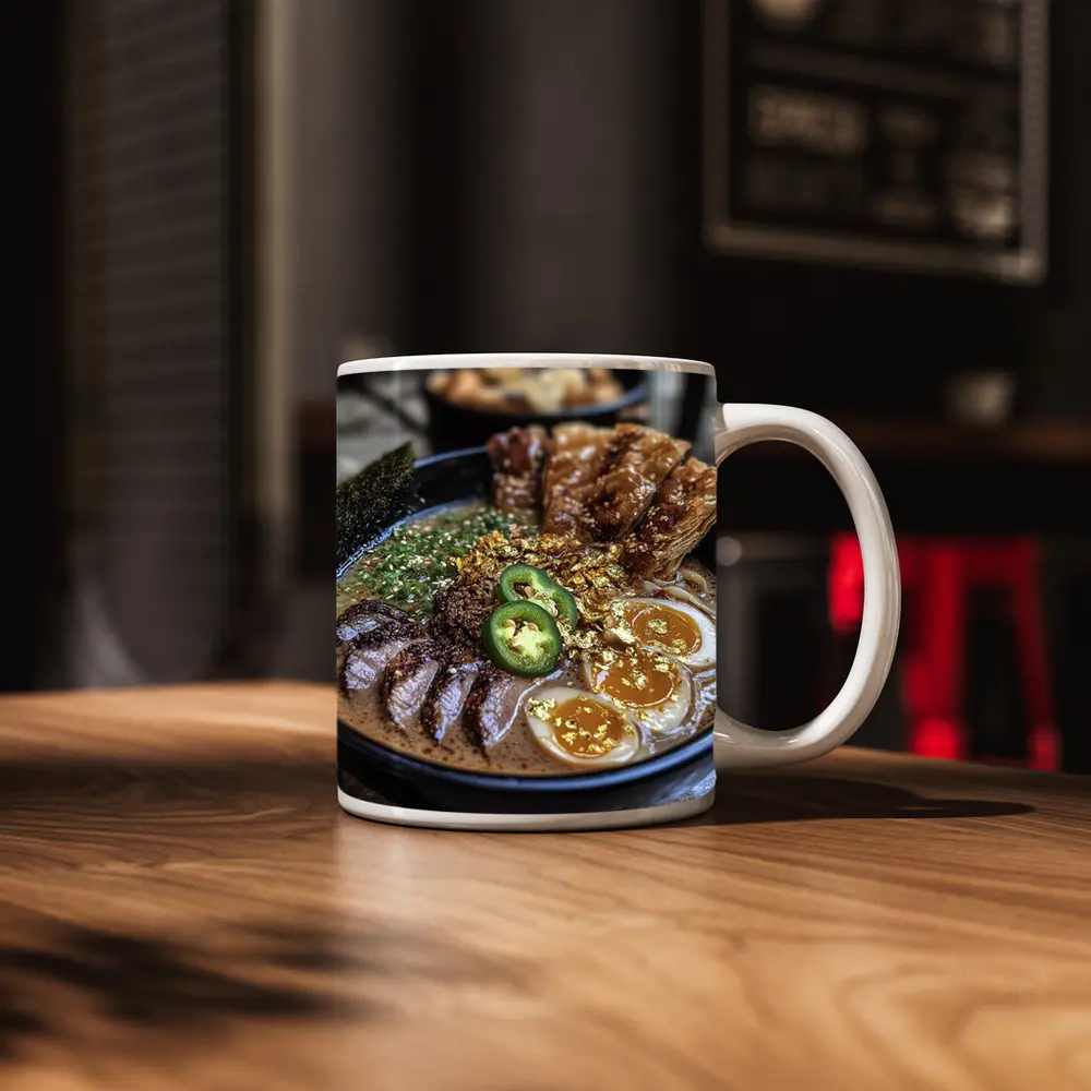 Tonkotsu Ramen Bowl With Gold Leaf Toppings – Mugs