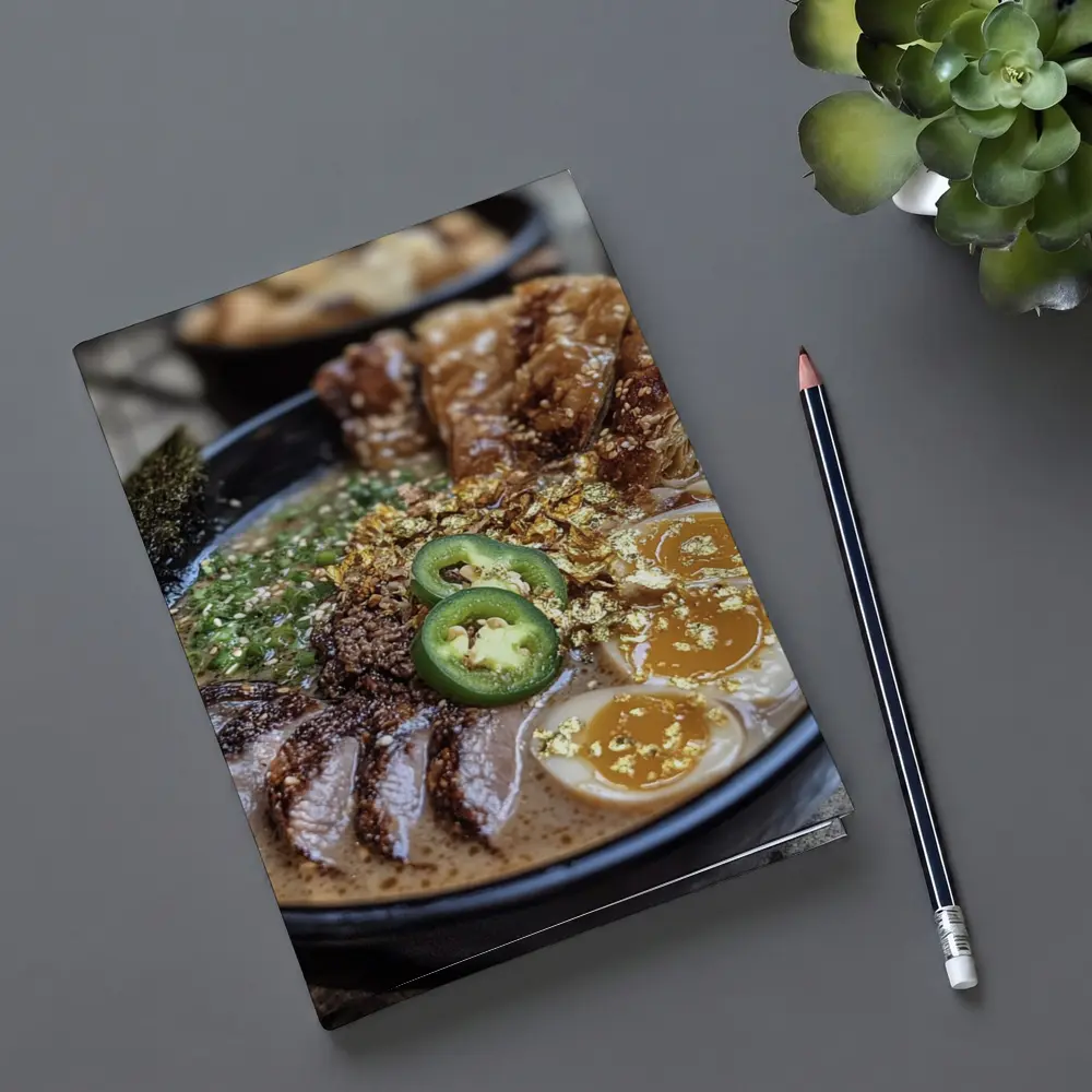 Tonkotsu Ramen Bowl With Gold Leaf Toppings – Notebooks