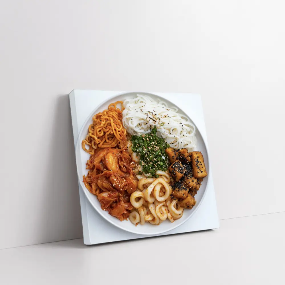 Korean Rice Noodle Bowl With Kimchi Tofu – Wall Art