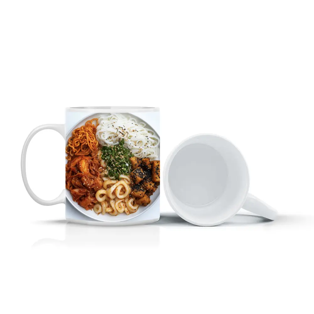 Korean Rice Noodle Bowl With Kimchi Tofu – Mugs