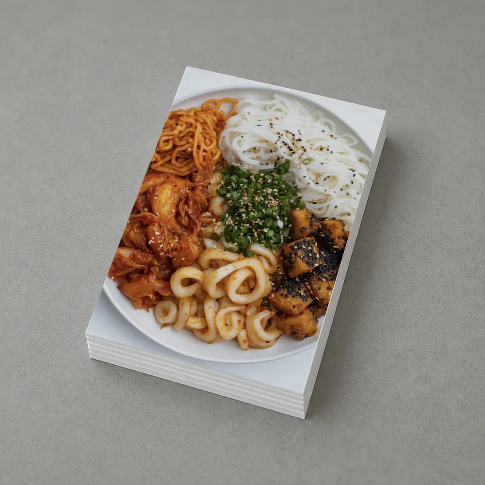 Korean Rice Noodle Bowl With Kimchi Tofu – Postcards