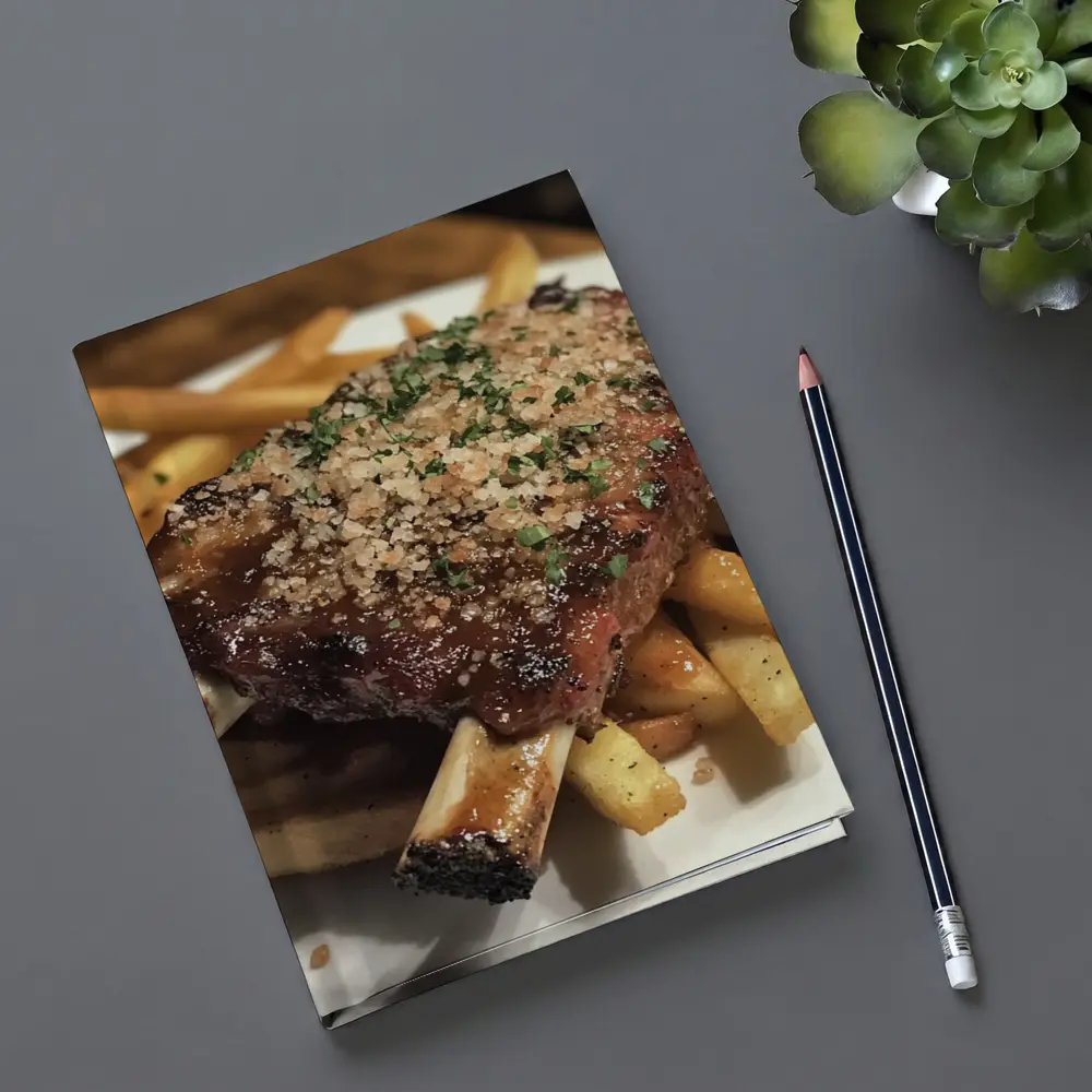 BBQ Ribs With Crispy French Fries Plate – Notebooks