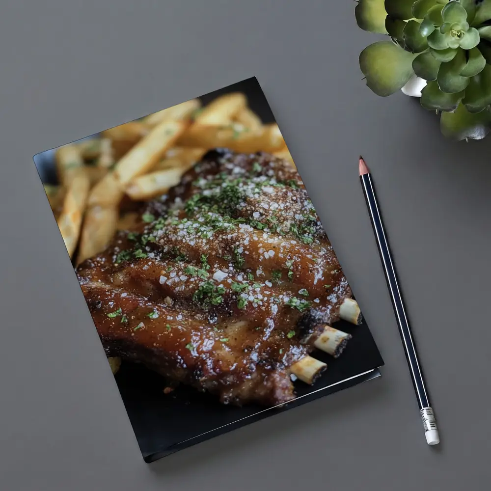 BBQ Ribs With Fries Dark Plate – Notebooks