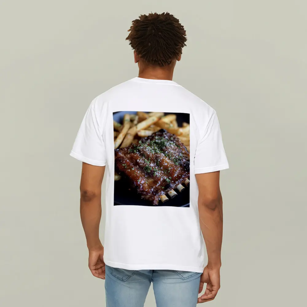 BBQ Ribs With Fries Dark Plate – T-Shirts