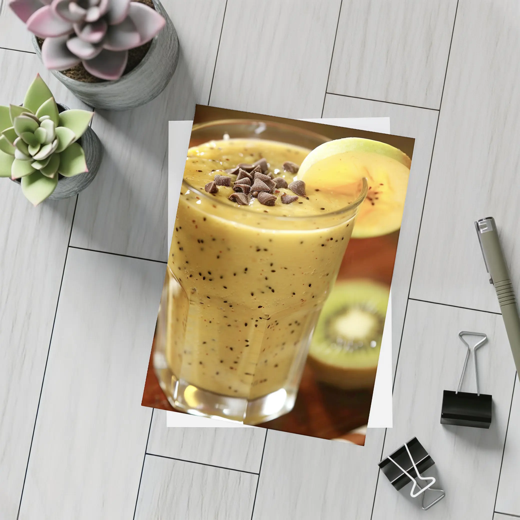 Kiwi Mango Smoothie With Chocolate Chips – Postcards