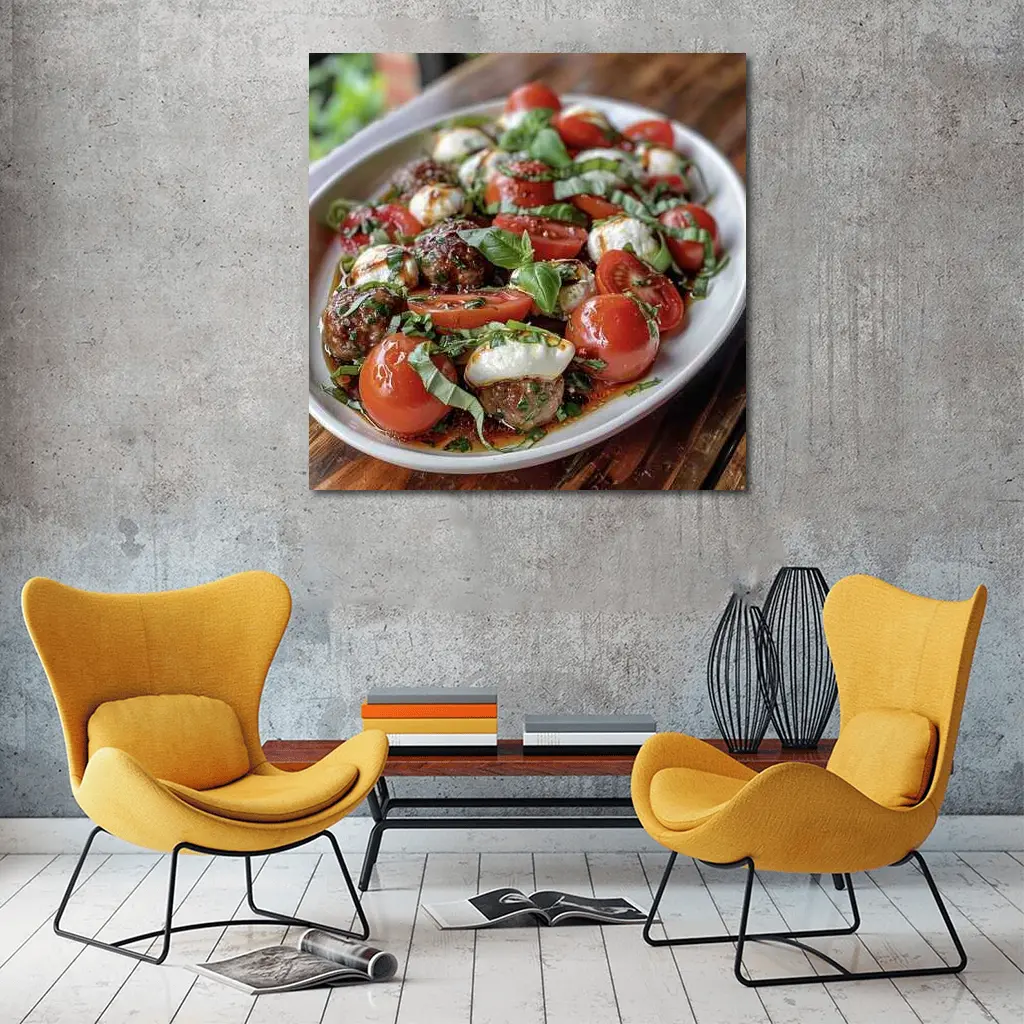 Caprese Salad Mozzarella Tomatoes Fresh Basil – Wall Art