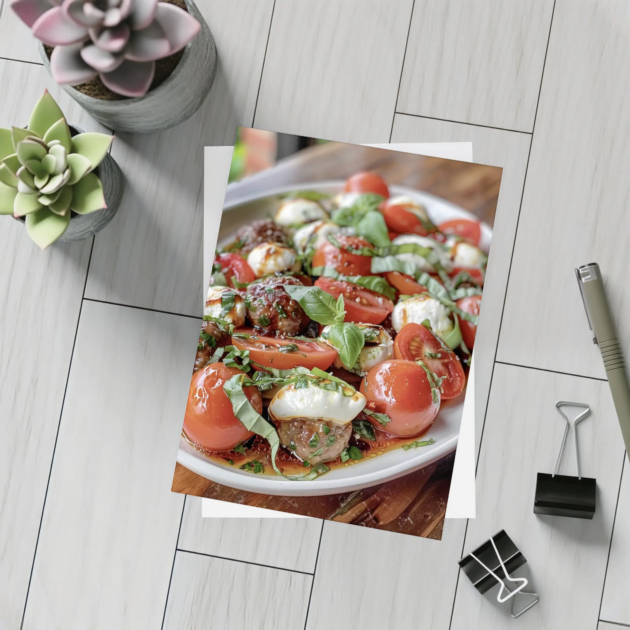 Caprese Salad Mozzarella Tomatoes Fresh Basil – Postcards