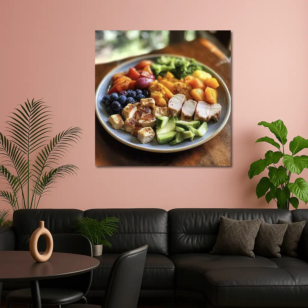 Healthy Chicken Bowl With Colorful Vegetables – Wall Art