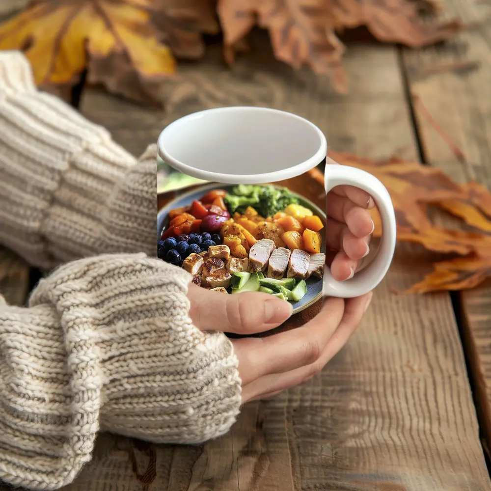 Healthy Chicken Bowl With Colorful Vegetables – Mugs