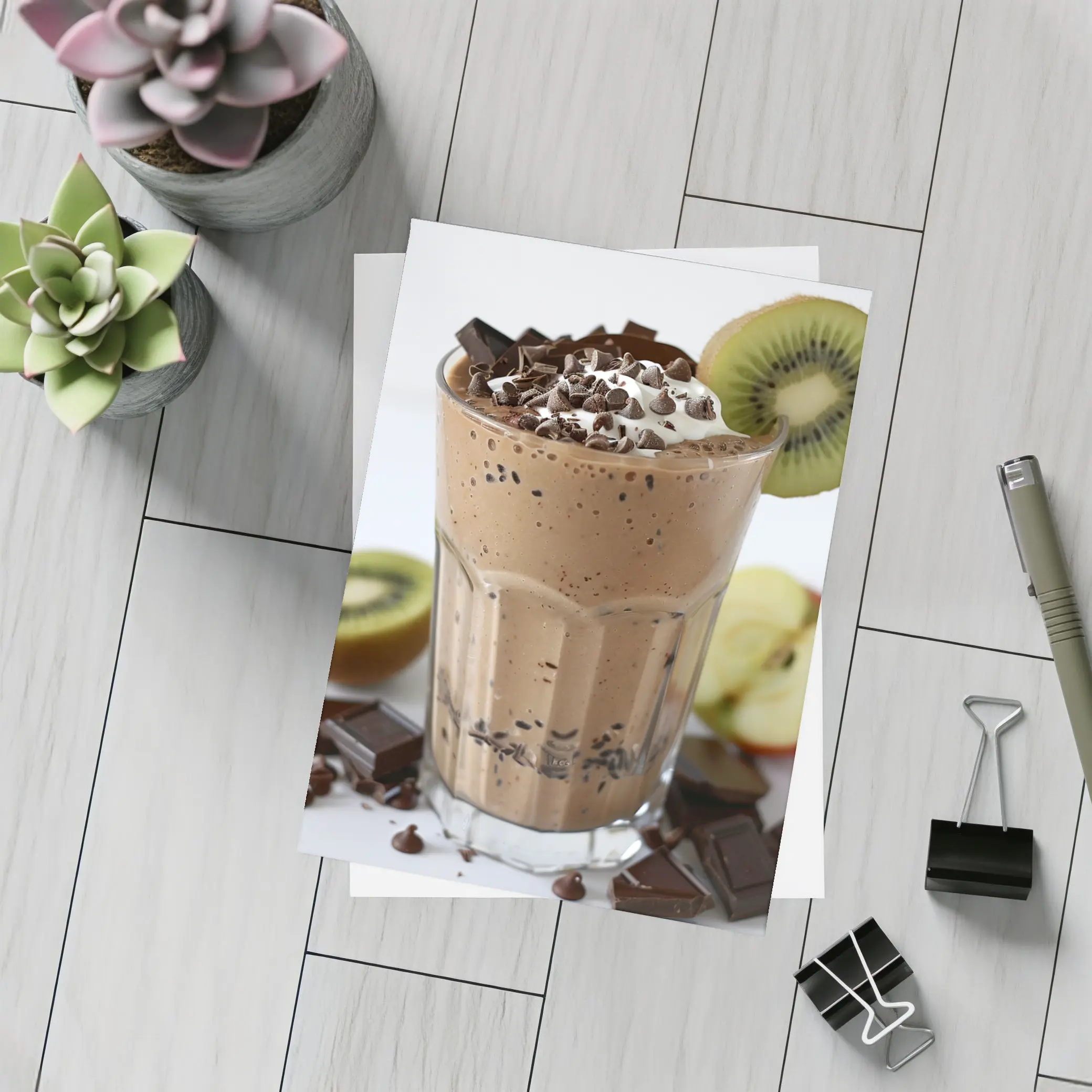 Chocolate Smoothie With Kiwi And Apple – Postcards