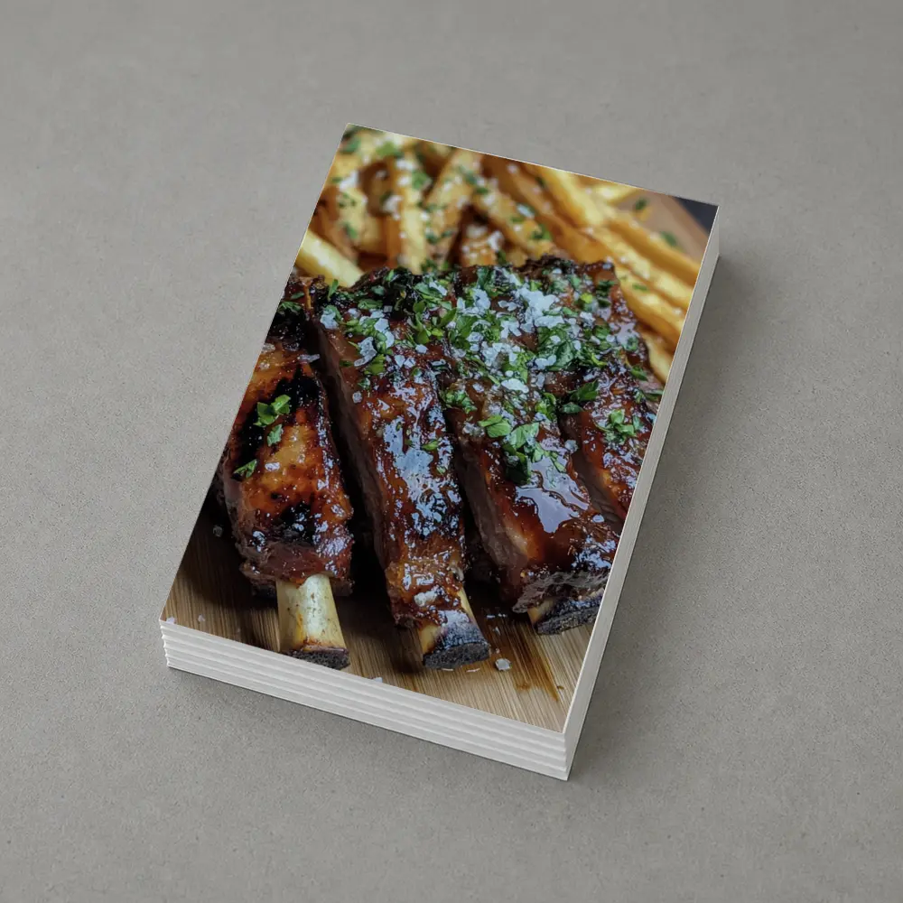 Glazed BBQ Ribs With Golden French Fries – Postcards