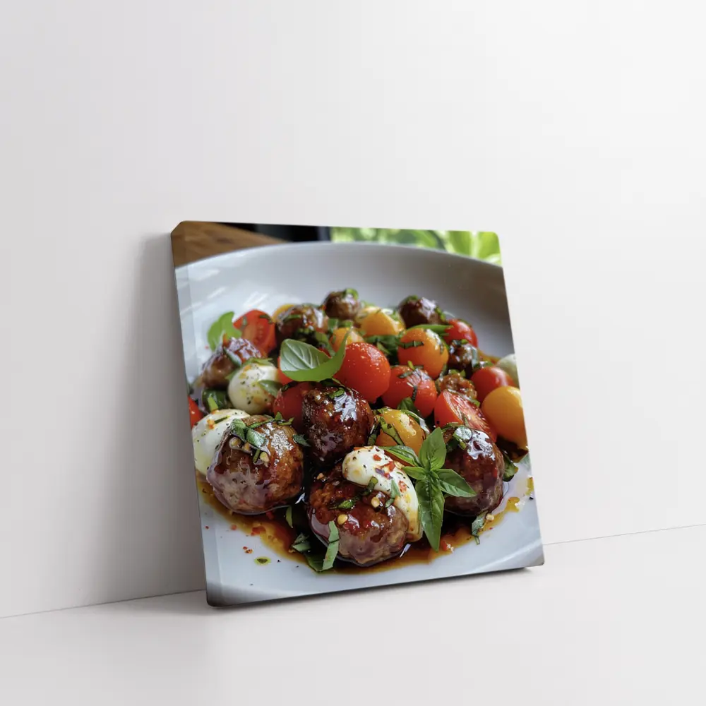Meatballs Caprese Salad Fresh Basil Bowl – Wall Art