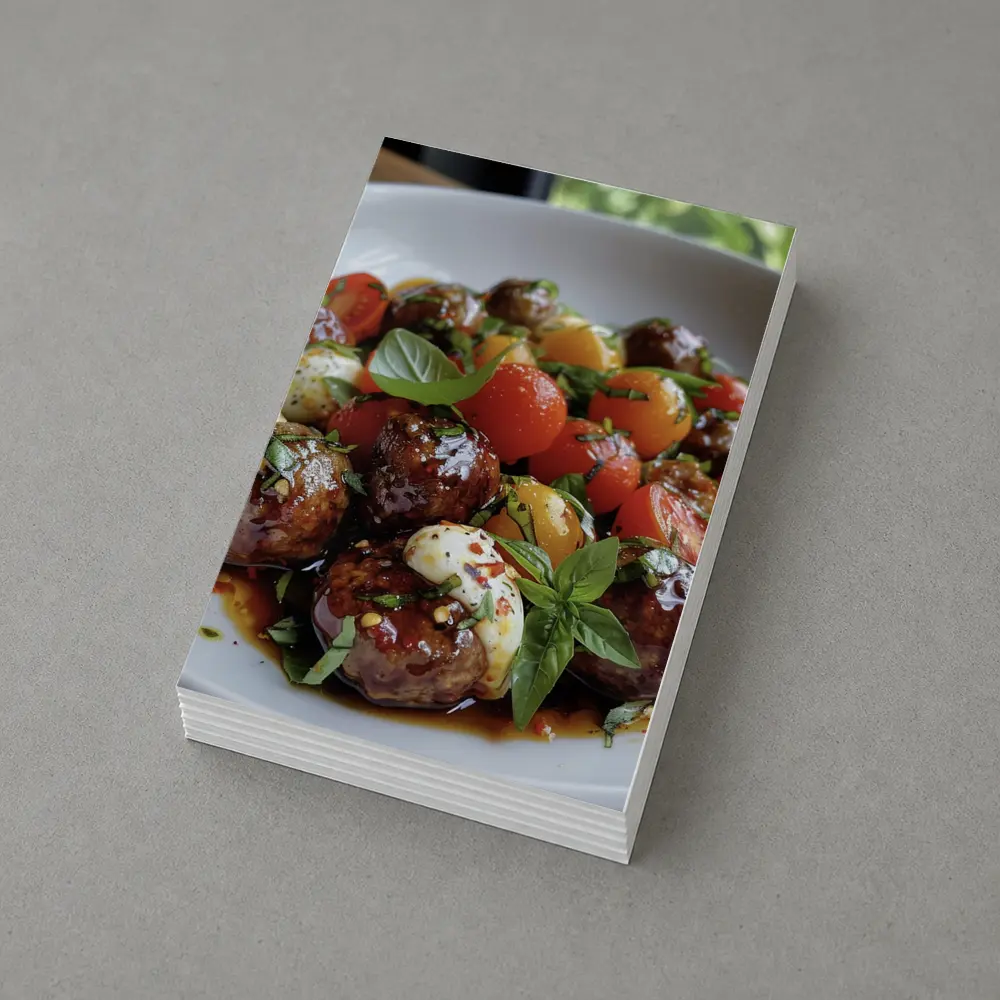 Meatballs Caprese Salad Fresh Basil Bowl – Postcards