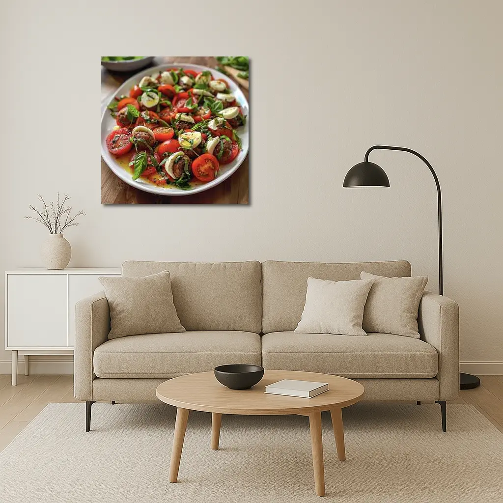Caprese Salad Tomatoes Mozzarella Basil Plate – Wall Art