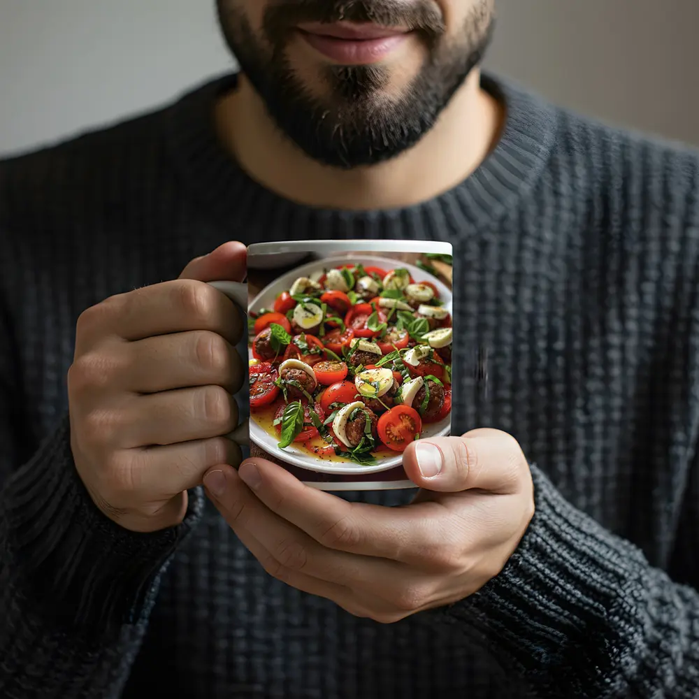 Caprese Salad Tomatoes Mozzarella Basil Plate – Mugs