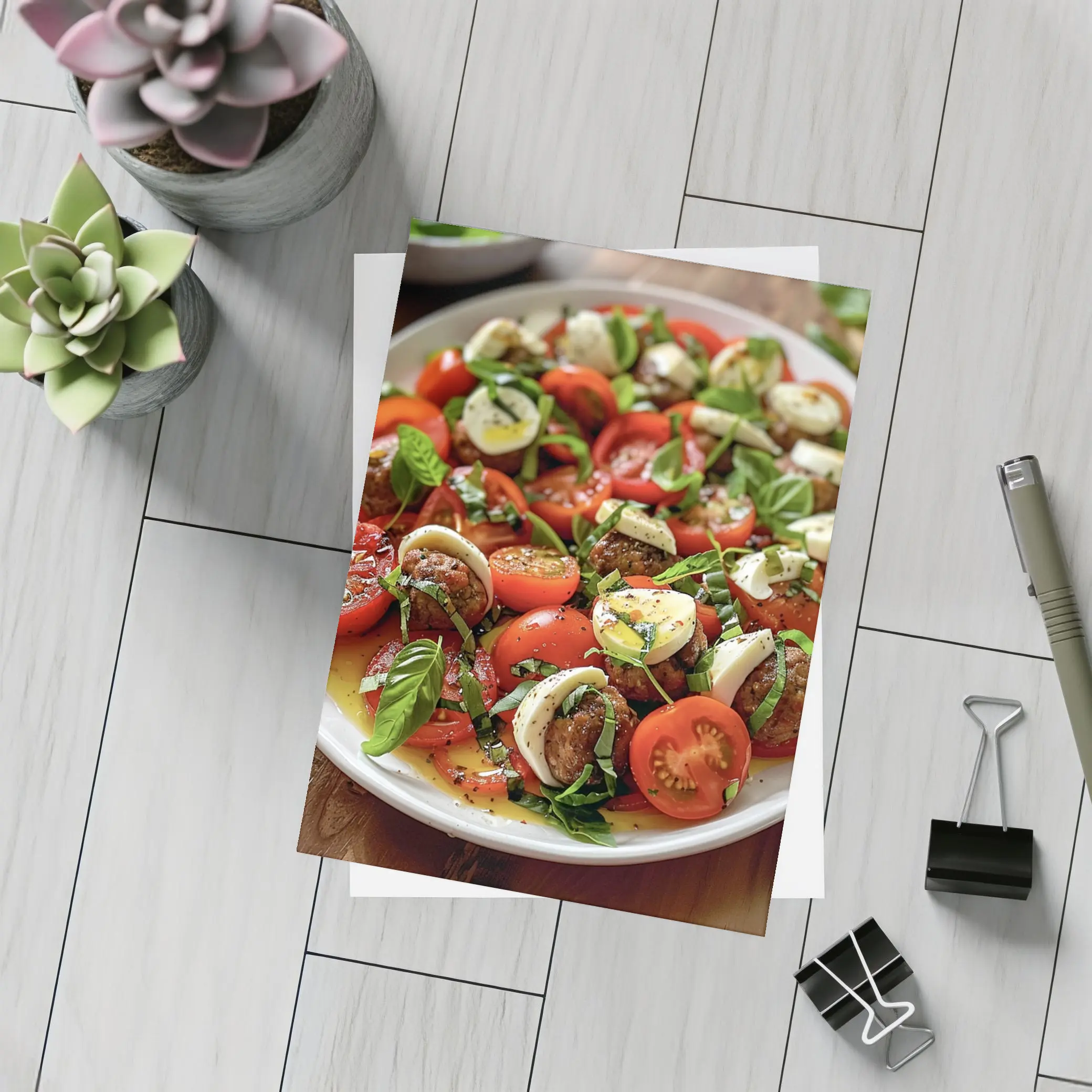 Caprese Salad Tomatoes Mozzarella Basil Plate – Postcards