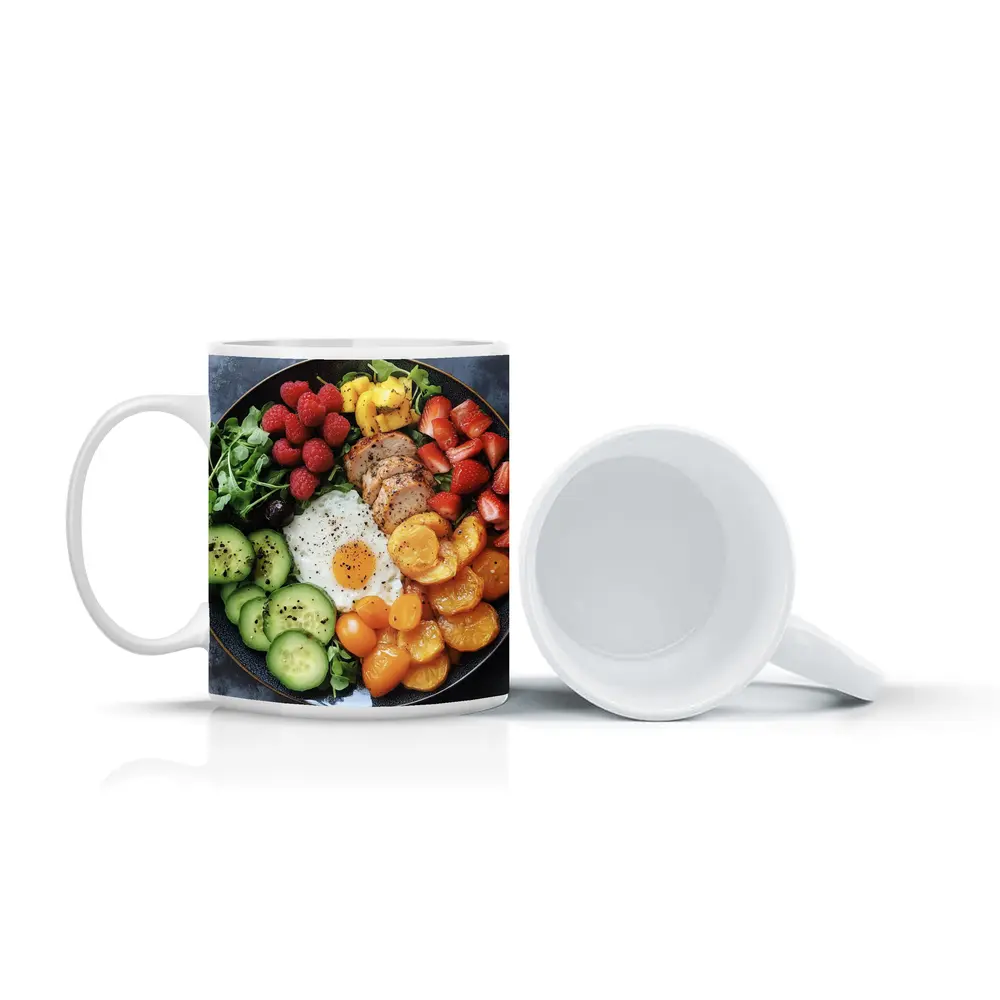 Colorful Breakfast Bowl With Egg Chicken Berries – Mugs