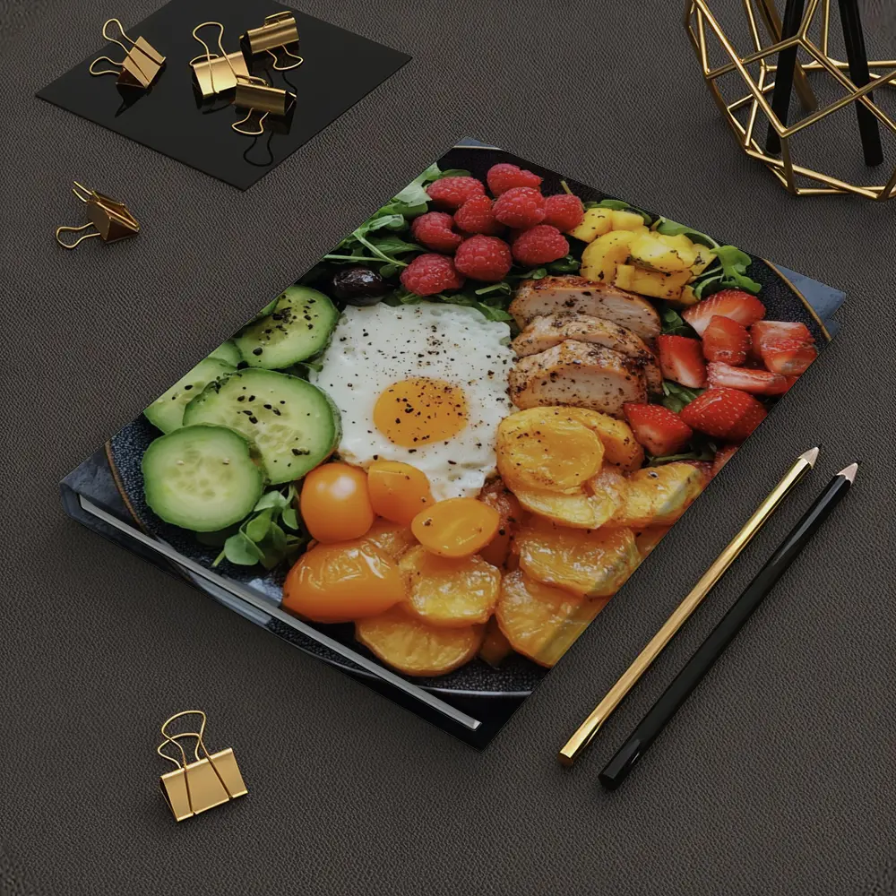 Colorful Breakfast Bowl With Egg Chicken Berries – Notebooks