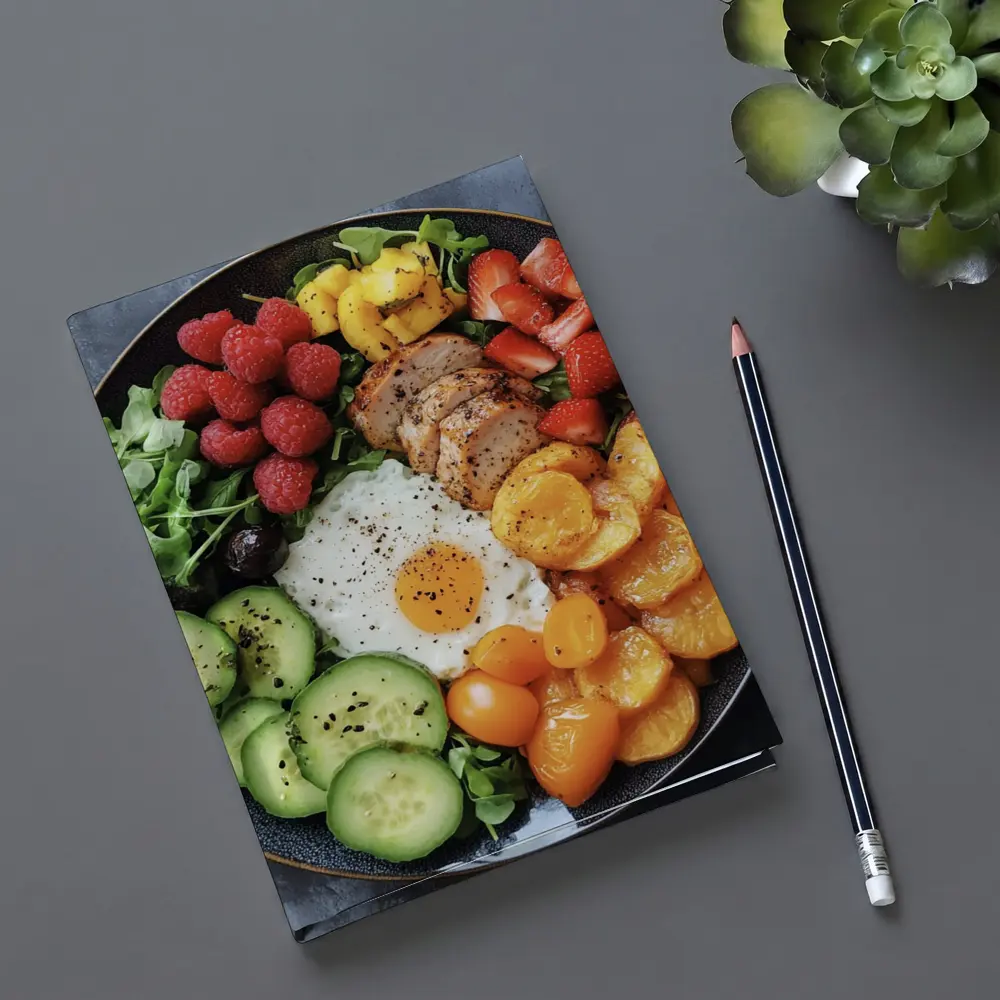 Colorful Breakfast Bowl With Egg Chicken Berries – Notebooks