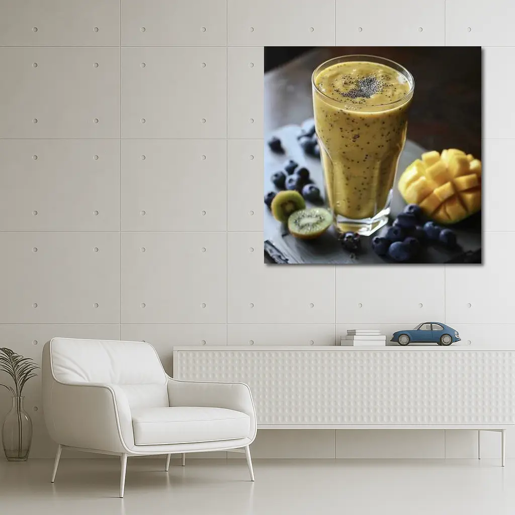 Mango Kiwi Blueberry Smoothie Chia Seeds – Wall Art