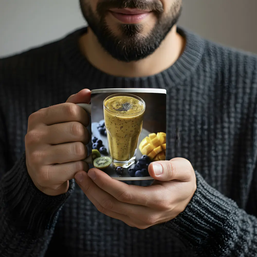 Mango Kiwi Blueberry Smoothie Chia Seeds – Mugs