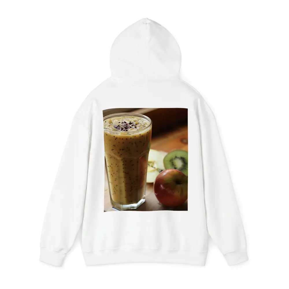 Kiwi Apple Smoothie on Wooden Table – Hoodies