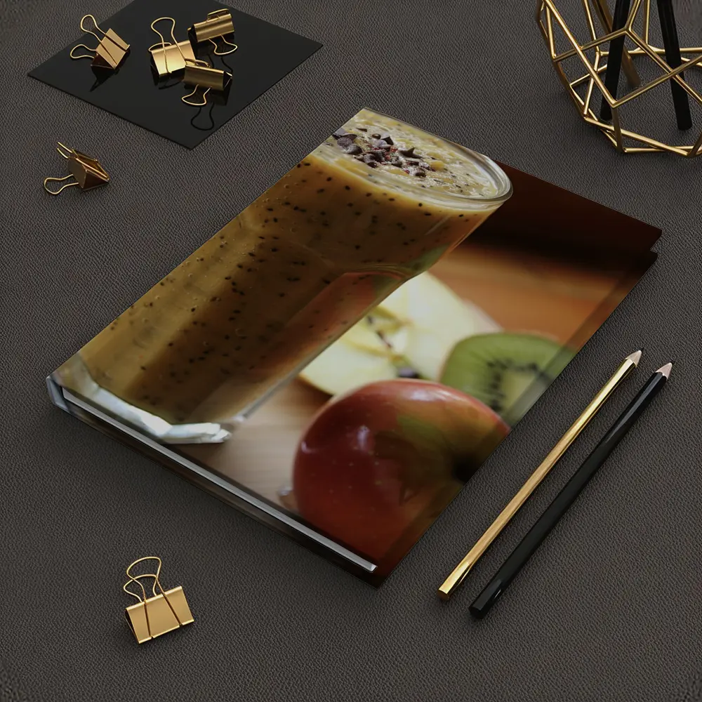 Kiwi Apple Smoothie on Wooden Table – Notebooks