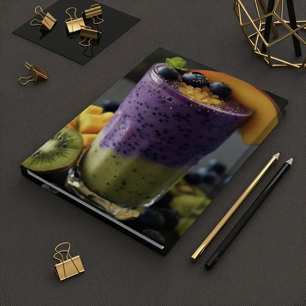 Layered Blueberry Kiwi Mango Smoothie Glass – Notebooks