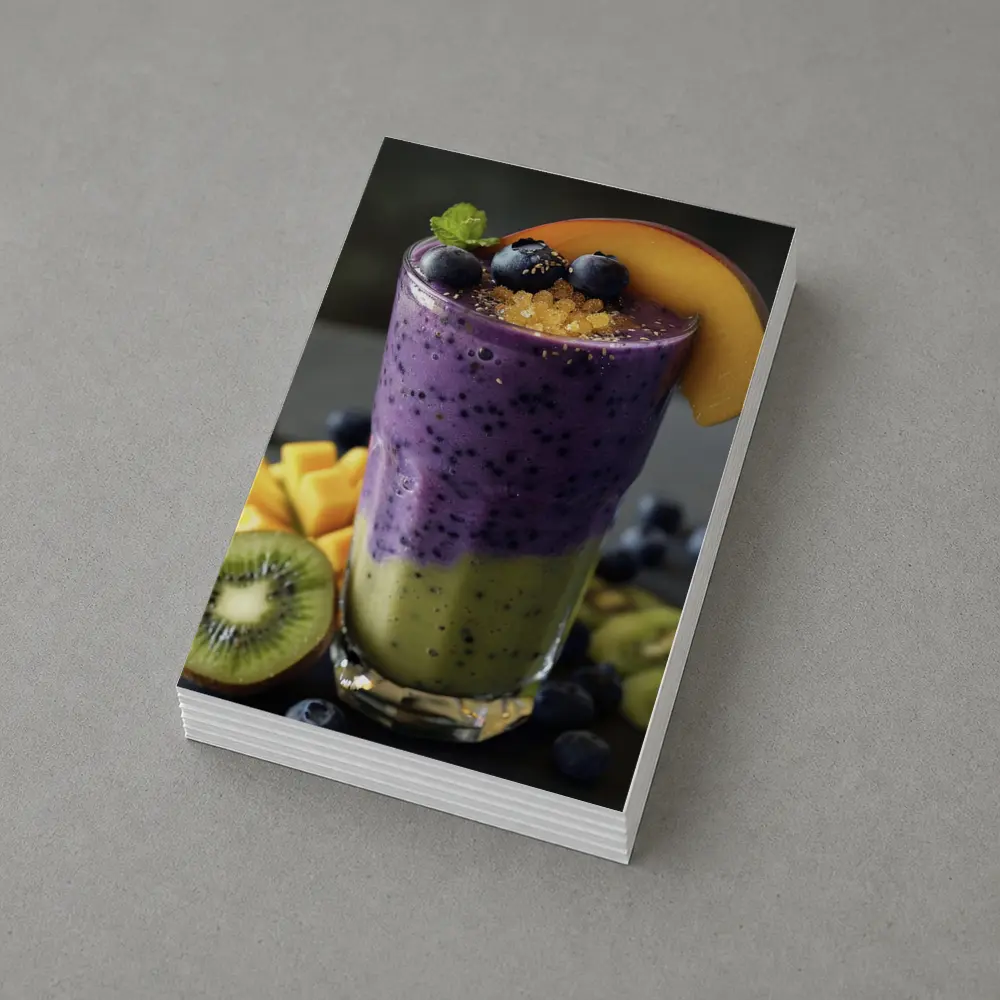 Layered Blueberry Kiwi Mango Smoothie Glass – Postcards